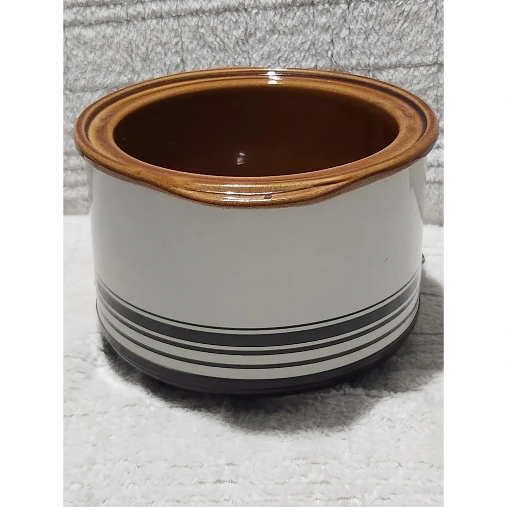 Vintage‎ Rival Crock-Ette 1 Quart Slow Cooker Stoneware Crock Pot 3205 *No Lid*